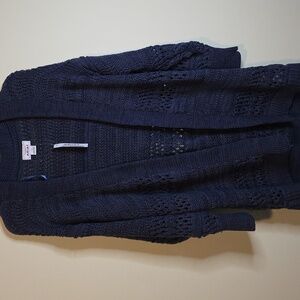 Ariat Deep Blue Open Knit Cardigan.  Heavy.  Size Large NWT